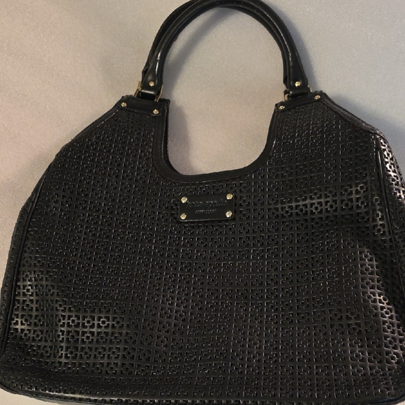 Kate Spade Black Perforated Shoulder Bag - Picture 1 of 12